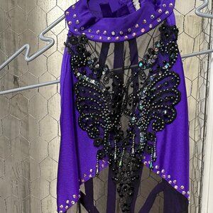 Custom Purple Jazz Beaded/Rhinestone Costume Size 12/14 or AXS